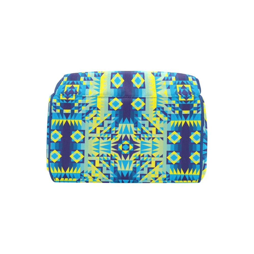 Kaleidoscope Jaune Bleu Multi-Function Diaper Backpack/Diaper Bag