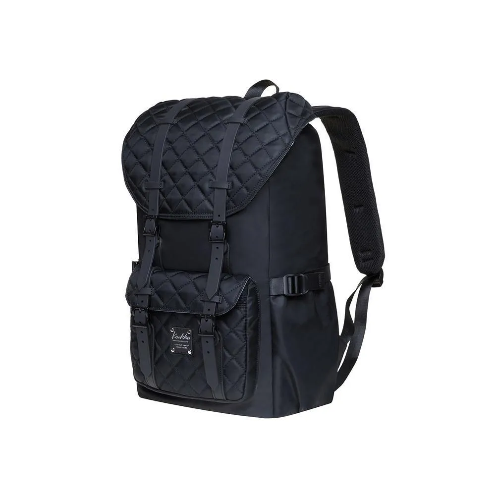 KAUKKO backpack women men daypack with laptop compartment for 14 inch notebook for leisure job university travel hiking, 21L, black-EP5-19