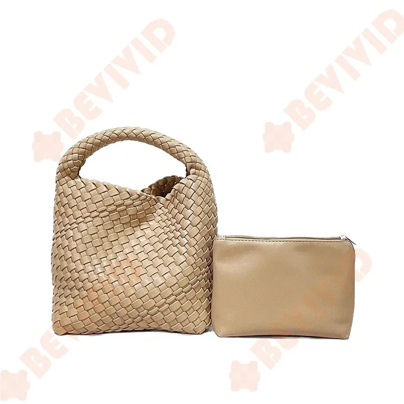 Knitting Handbag For Women Small Size Woven Tote Bag