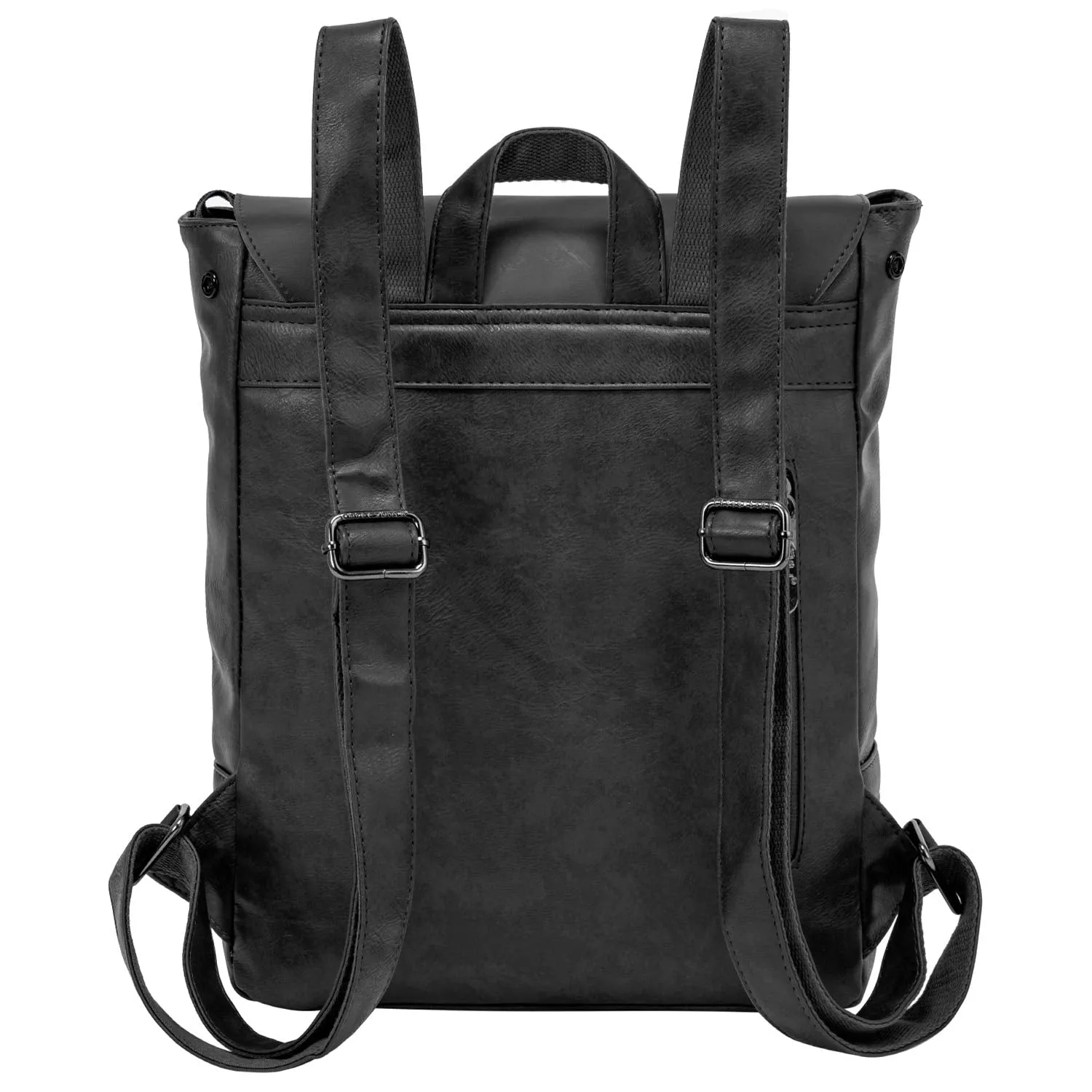 Leather Backpack for Women Men College Laptop Backpack Vintage Backpack Black