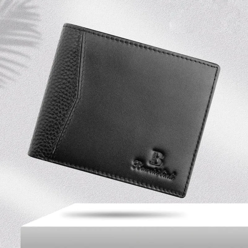 Leather Wallet For Men Anti Theft RFID Black Purse