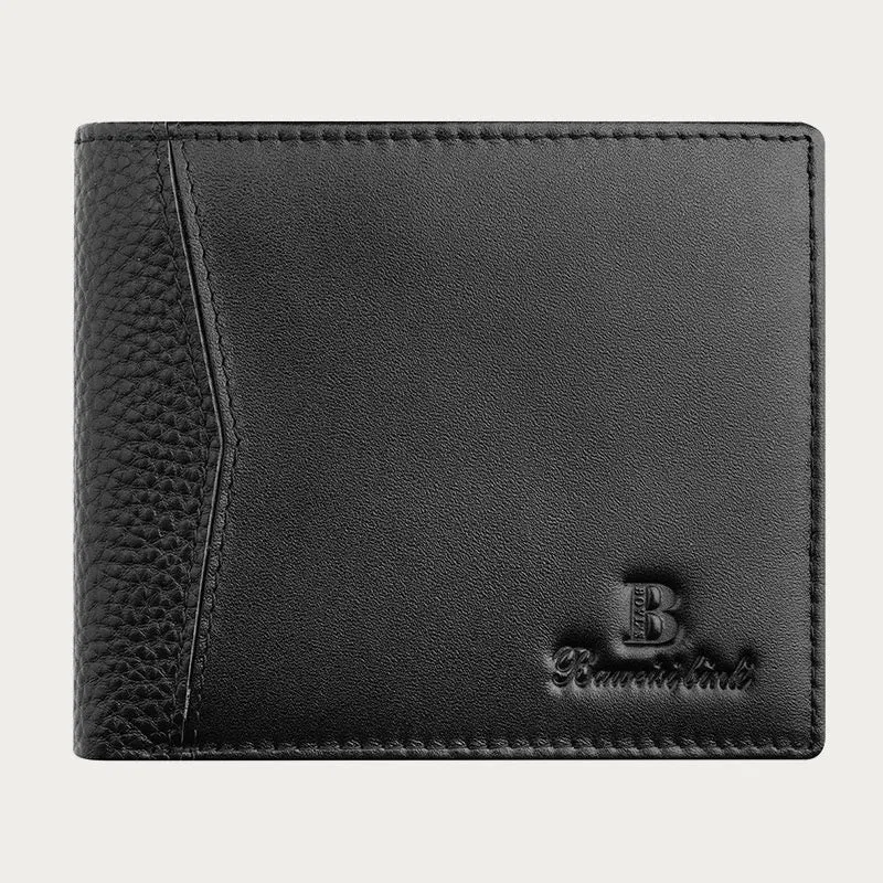 Leather Wallet For Men Anti Theft RFID Black Purse