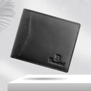Leather Wallet For Men Anti Theft RFID Black Purse