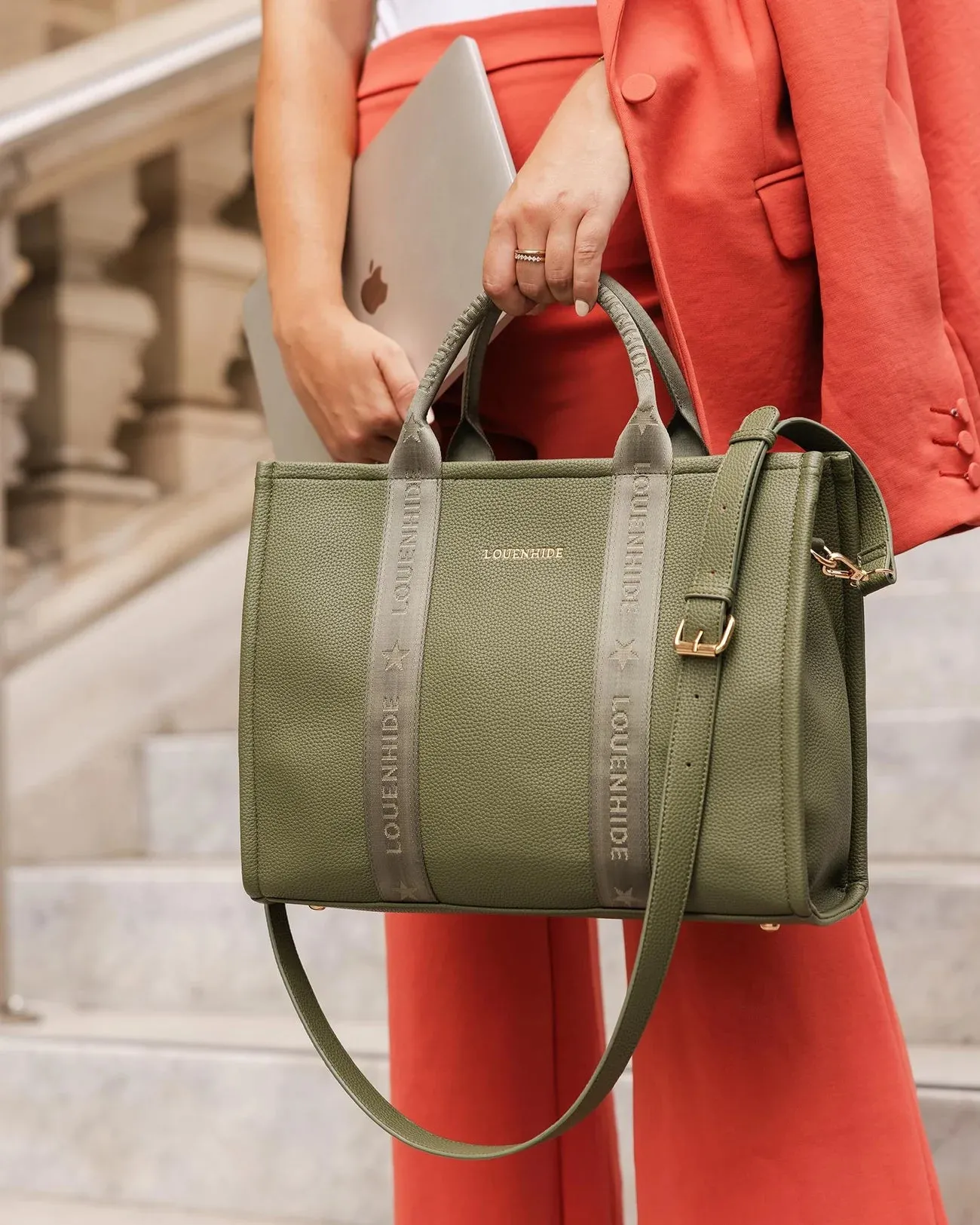 Louenhide Manhattan Logo Tote Bag - Khaki