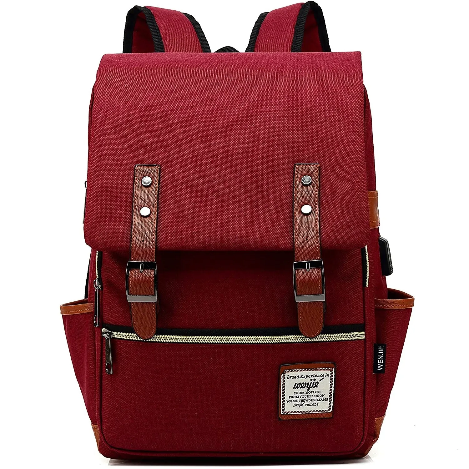 MANCIO Slim Vintage Laptop Backpack For women and men | Red