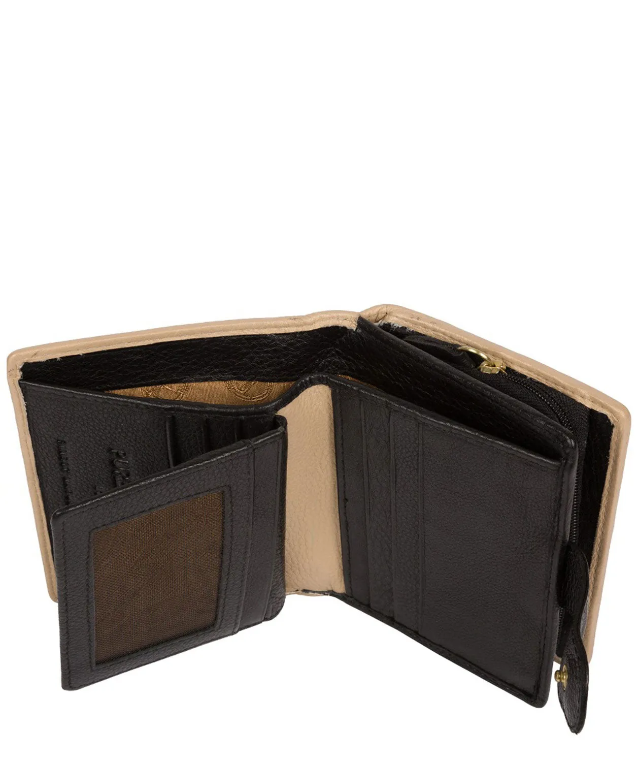 'Maple' Black Champagne Leather RFID Purse