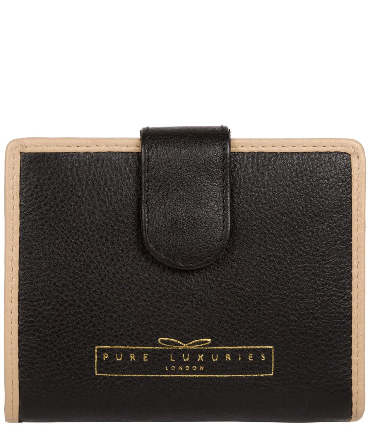 'Maple' Black Champagne Leather RFID Purse