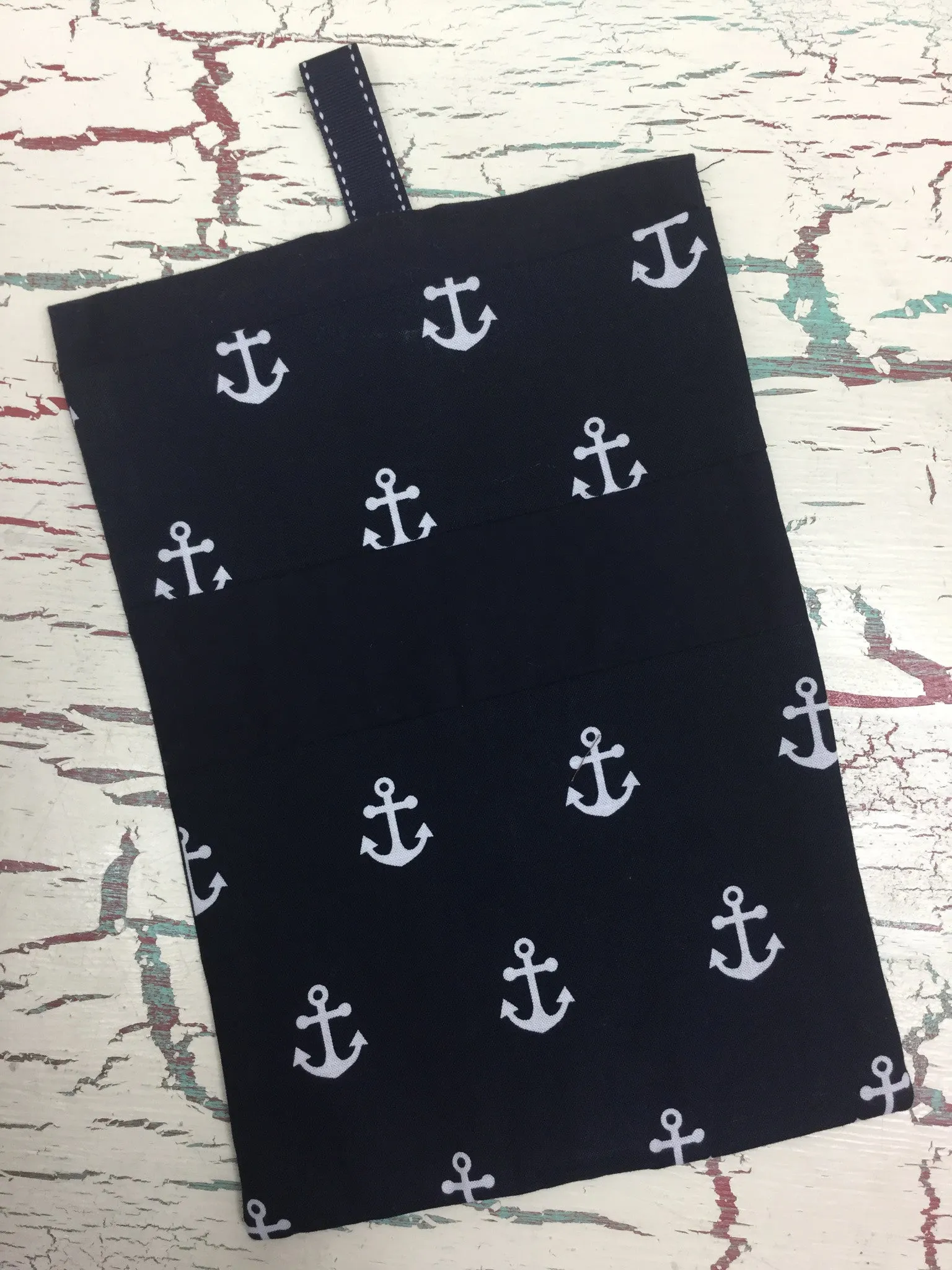 Navy and White Anchors Diaper/Wipee Case