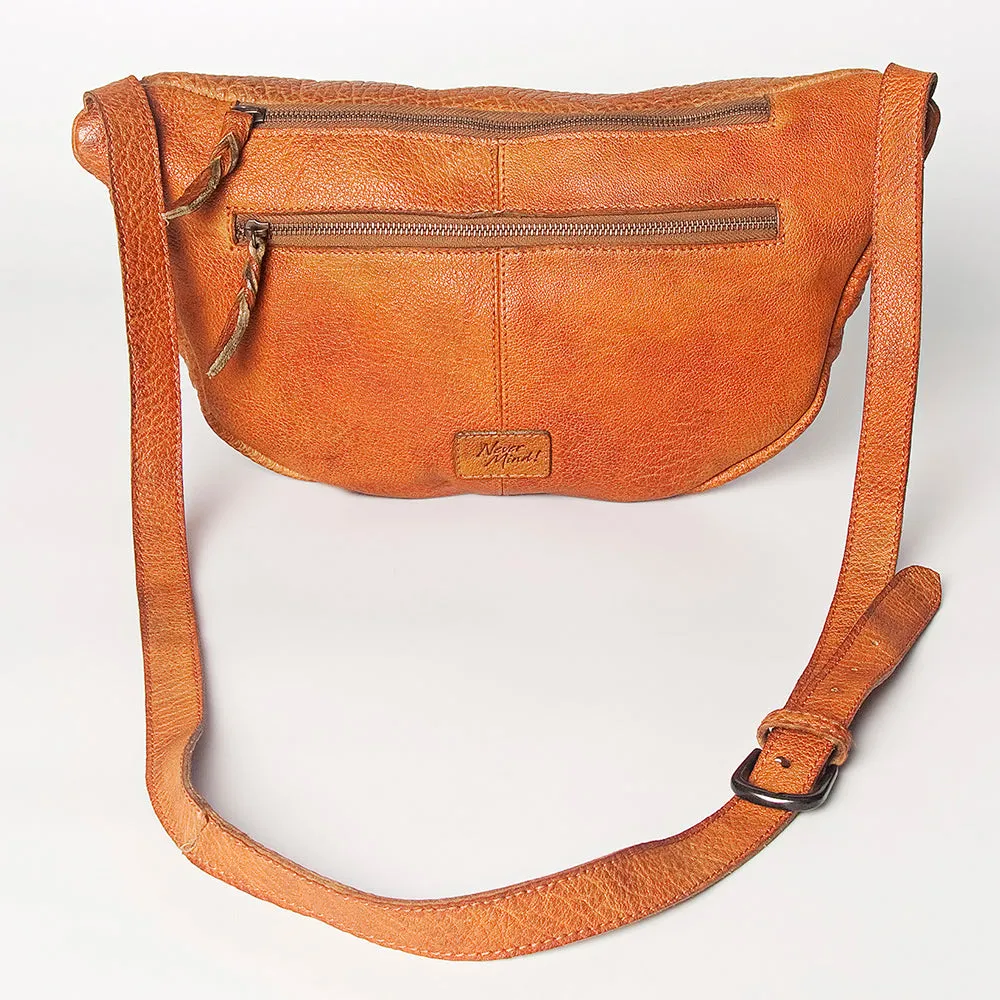 Never Mind Nmbgz122A Fanny Pack Vintage Handmade Genuine Cowhide Leather Women Bag Western Handbag Purse