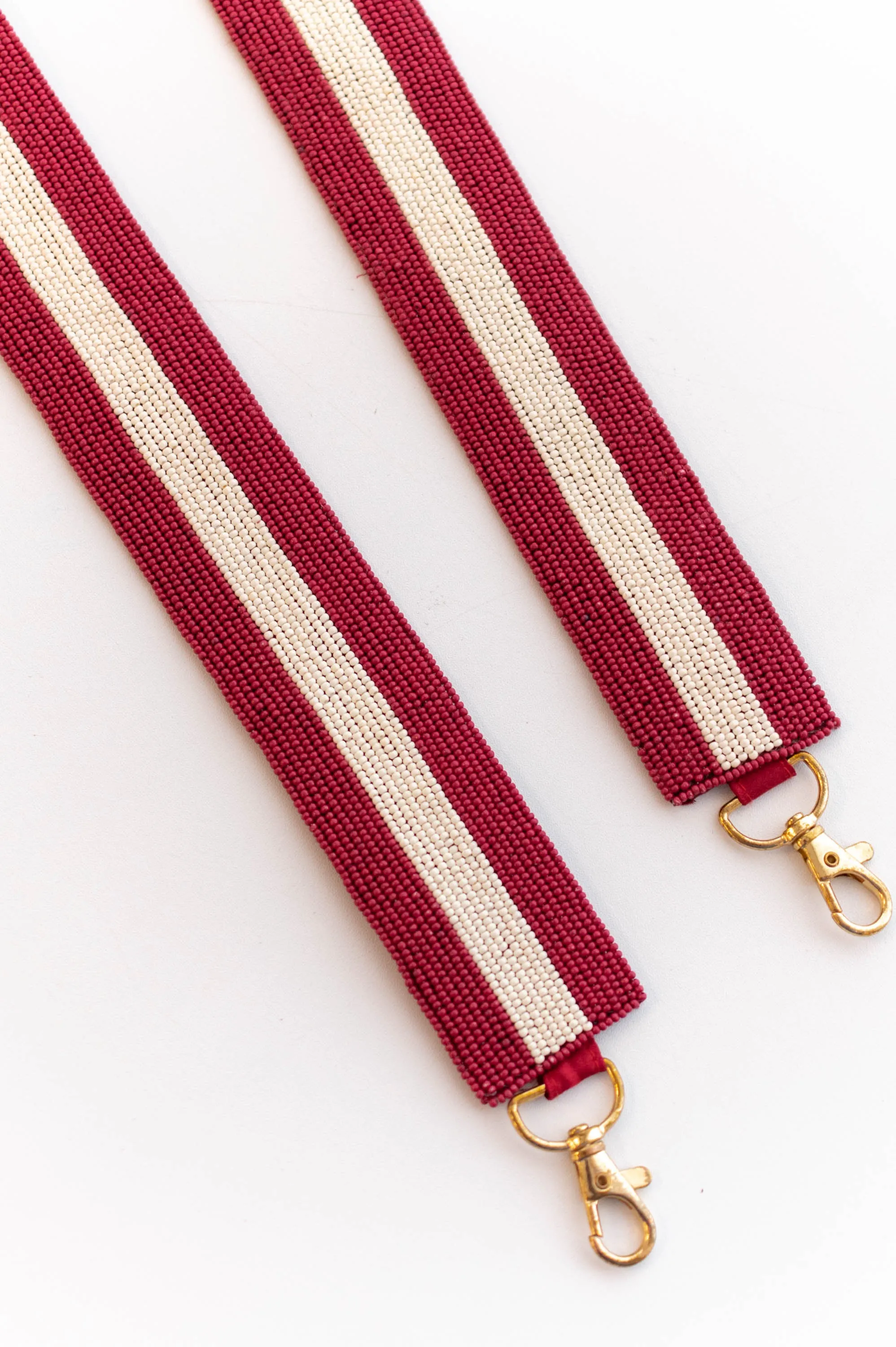 One Team One Dream Beaded Purse Strap, Dark Red White
