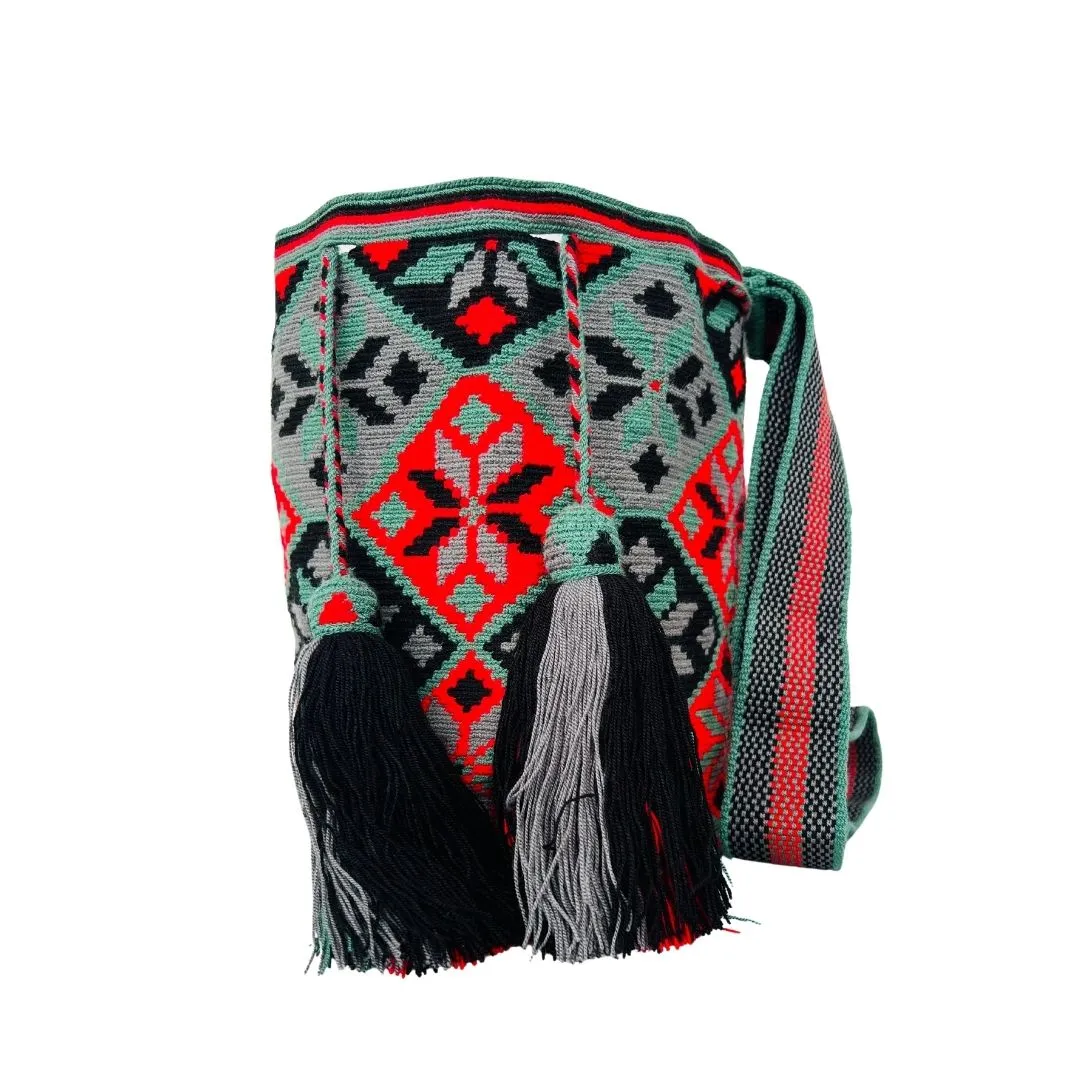 Original Gray & Red Crossbody Mochila