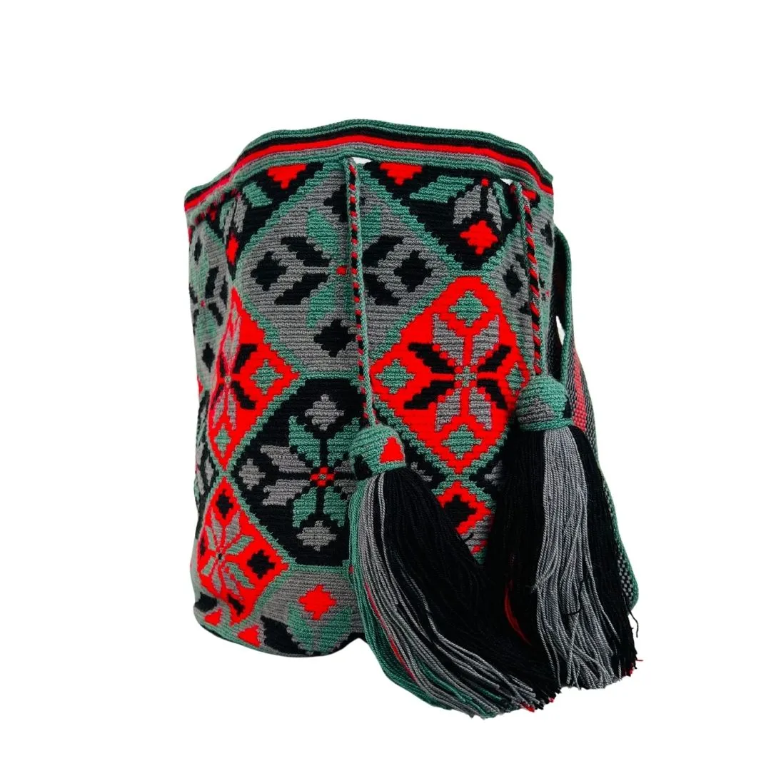 Original Gray & Red Crossbody Mochila