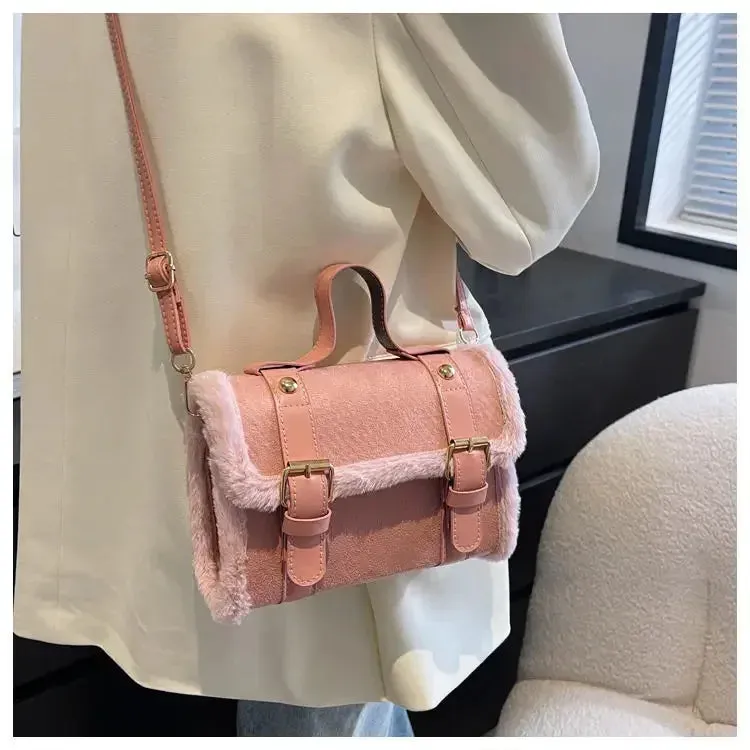 Plush Velvet Winter Crossbody Bag - Cozy Chic