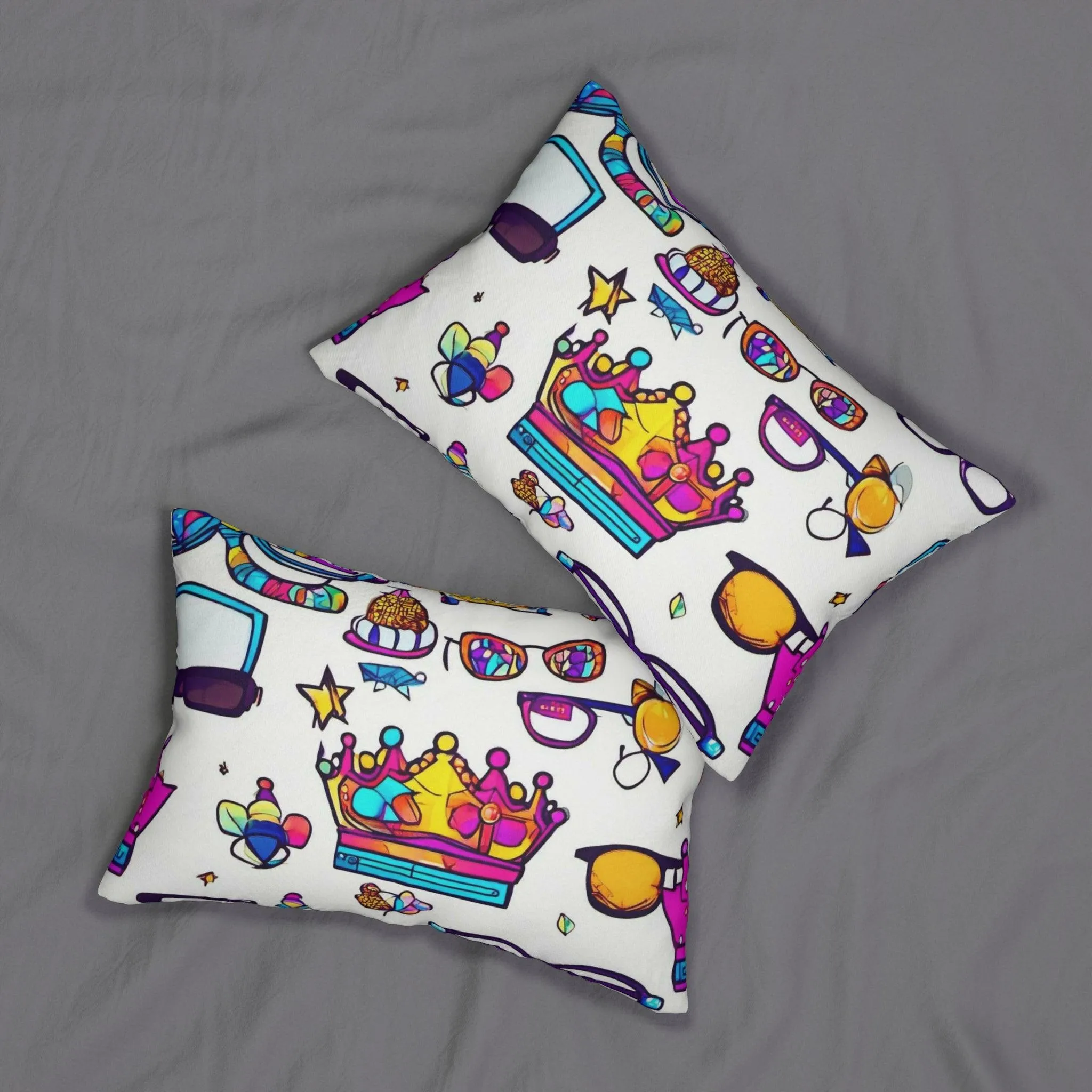 "Nerd Chic" Spun Polyester Lumbar Pillow