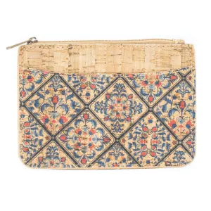 Red & Navy Cork Skinny Coin Purse