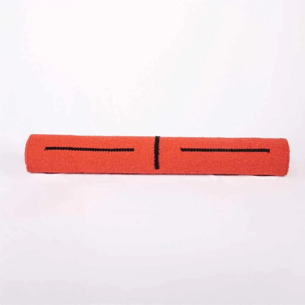 Red Yoga Mat With Bag And Straps | Rubberised Back | Made of Cotton