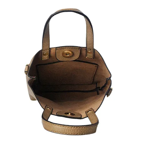 !SALE! Camel Faux Leather NGIL Bucket Handbag