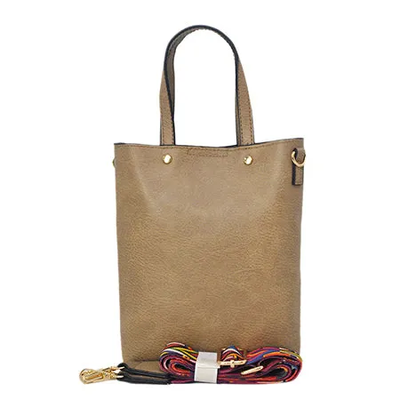 !SALE! Camel Faux Leather NGIL Bucket Handbag