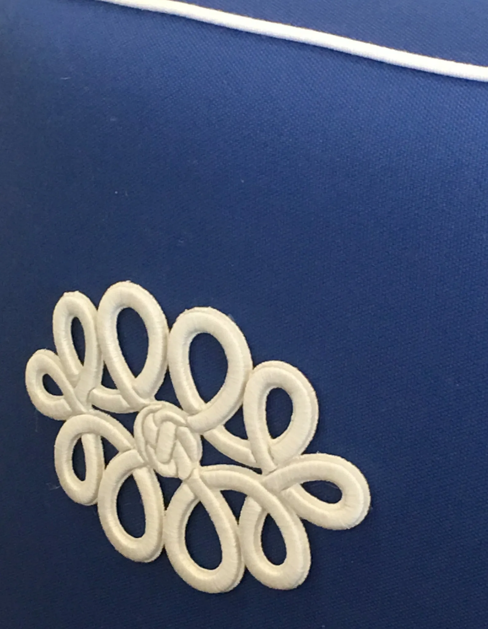 Shang Knot Ottoman in Navy