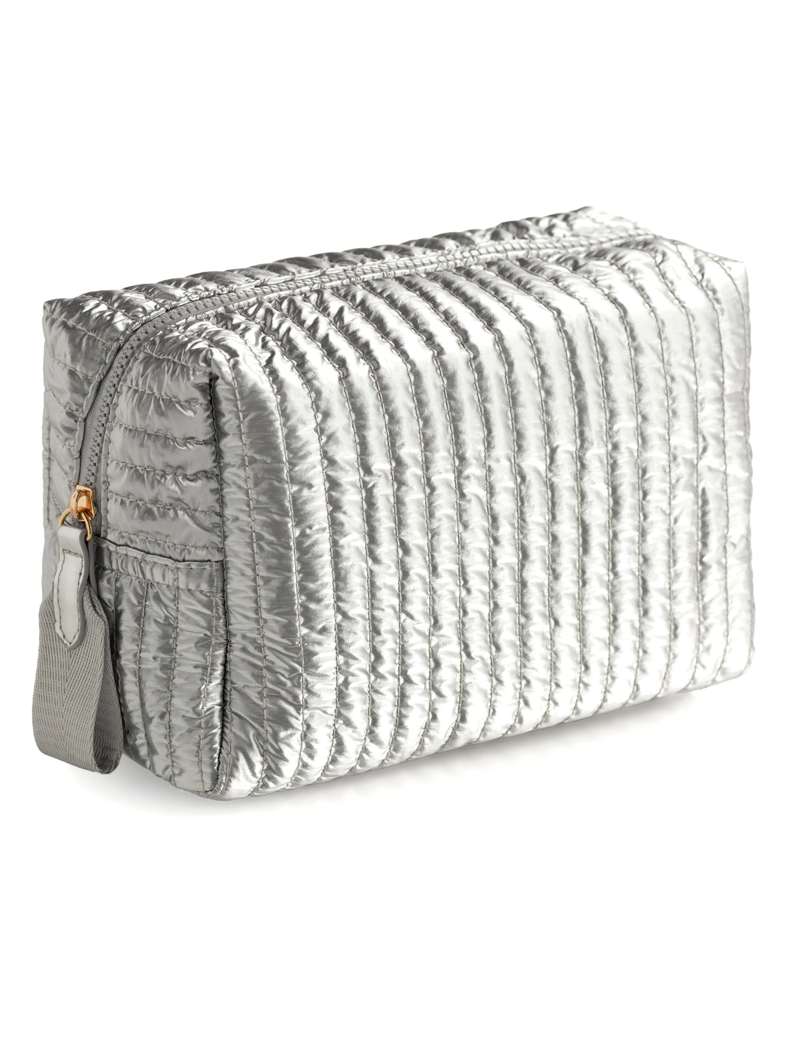Shiraleah Logan Large Boxy Cosmetic Pouch, Silver