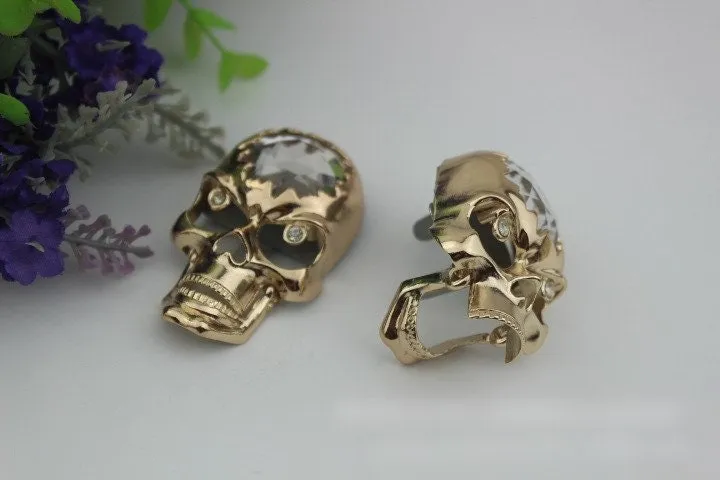 Skull Shaped Purse Label 1/10pcs Bag Hardware Charm Gold Gunmetal Handmade Purse Handbag Making Metal Decoration 55mm Wholesale Supplies