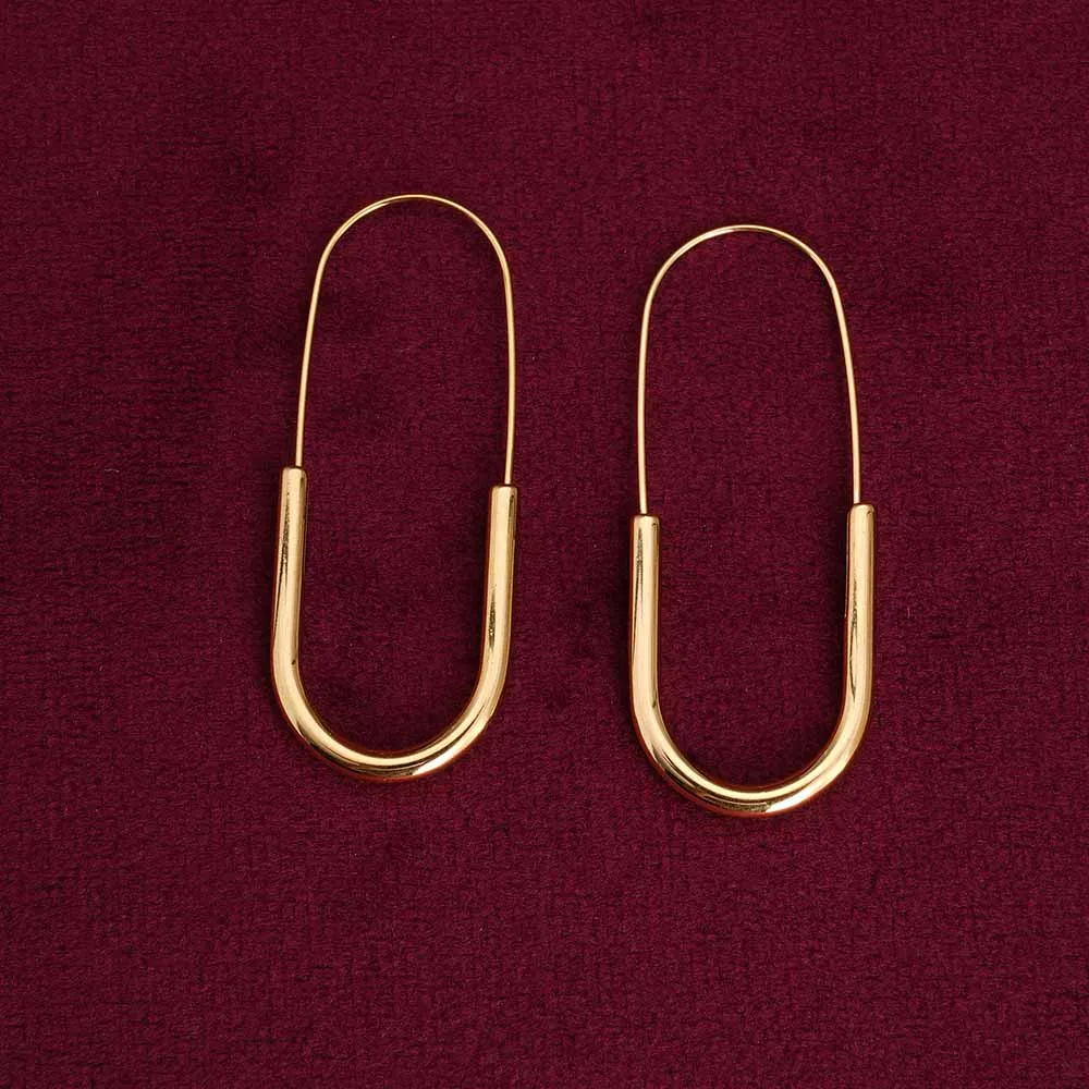 Sleek U Shaped Hoops Earrings