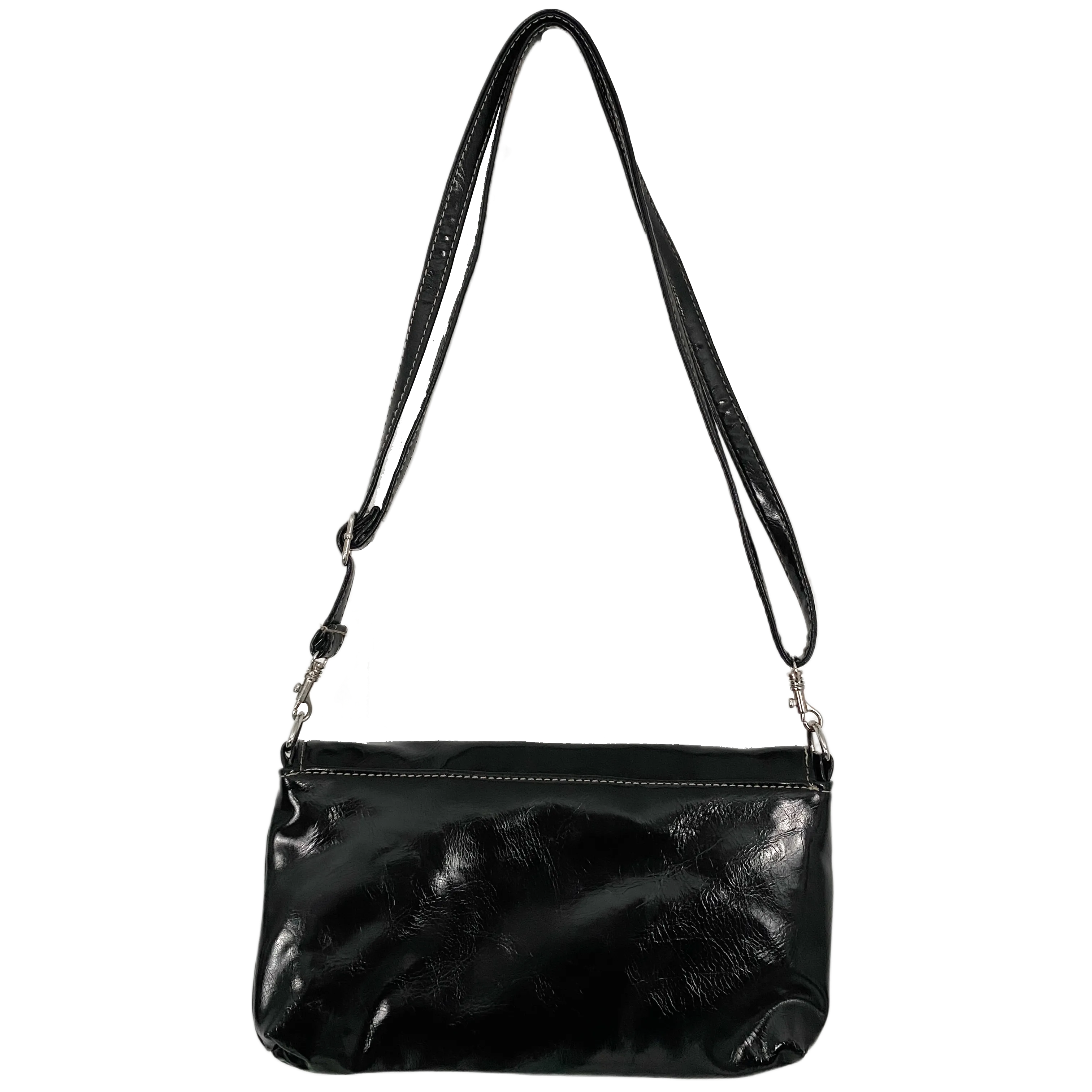 Studded Patent Shoulder Bag