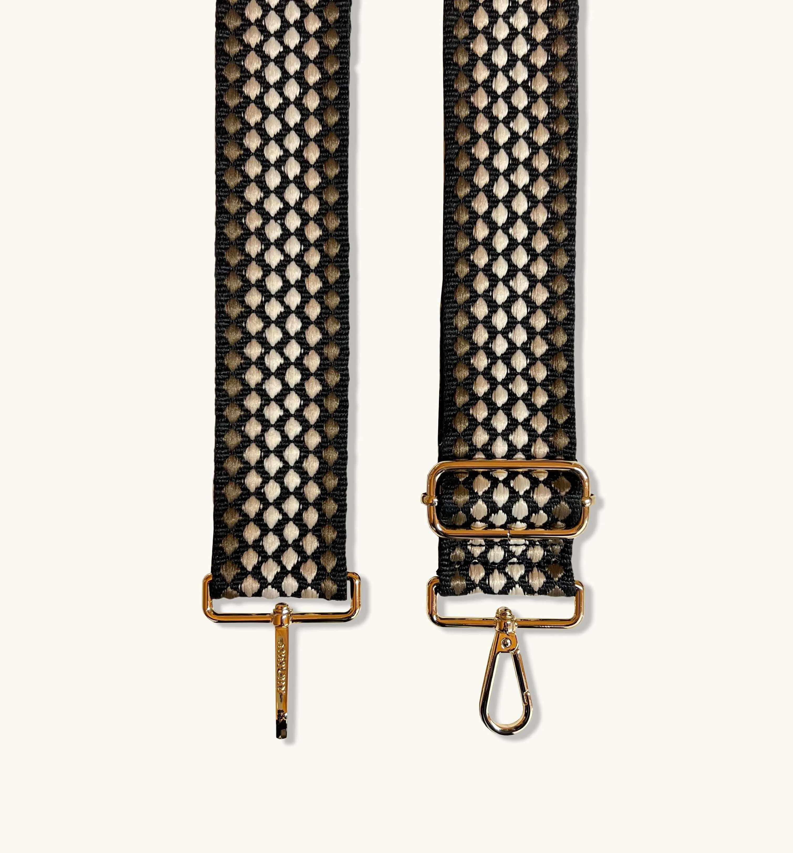 The Tassel Tan Leather Crossbody Bag With Cappuccino Dots Strap