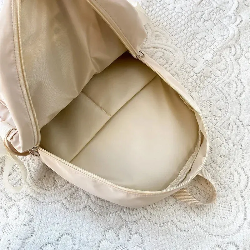 UAKISS  -  Fashion Backpack Women Canvas Anti-theft Shoulder Bag for Teenager Girls Bow School Laptop Travel Feminina Backapck Female 2024