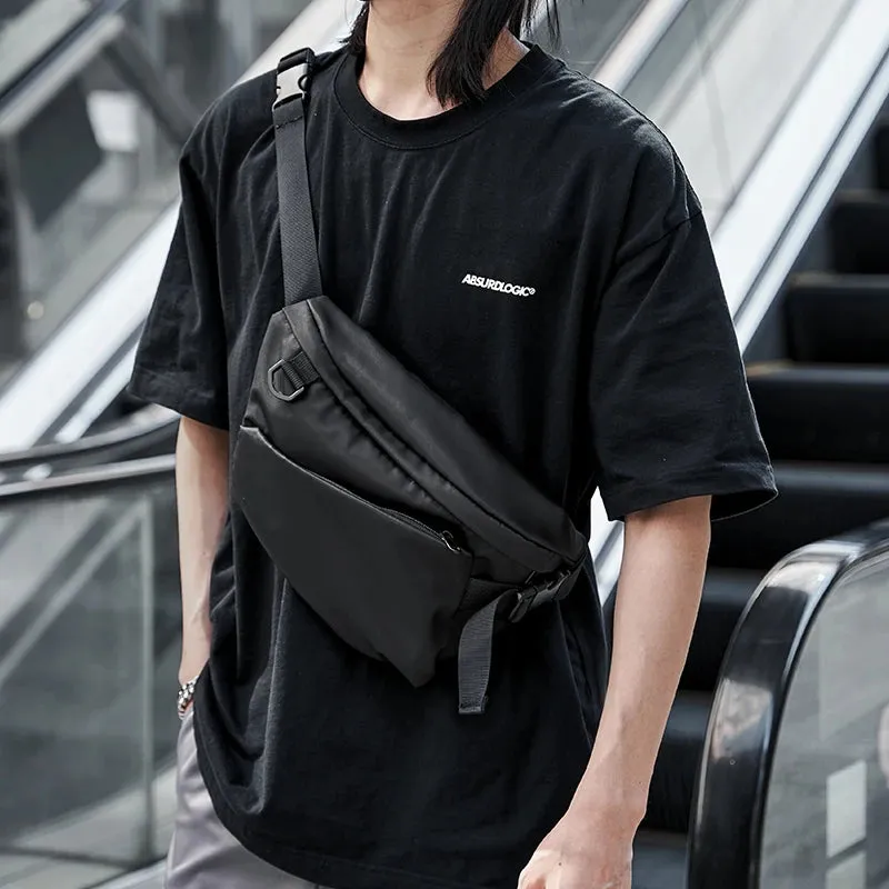 UAKISS  -   New Oxford Waterproof Small Zipper Crobody Bag 7.9 inch Flat Causal Shool Sling Shoulder Bag with Back Anti-theft Zipper Pocket
