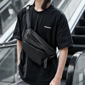 UAKISS  -   New Oxford Waterproof Small Zipper Crobody Bag 7.9 inch Flat Causal Shool Sling Shoulder Bag with Back Anti-theft Zipper Pocket