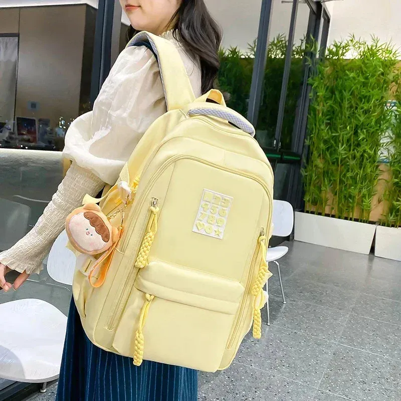 UAKISS  - Nylon Solid Bags for Women 2024New Backpacks Anti-Theft Back Zipper Fashion Backpack Casual Travel Single Shoulder Bags