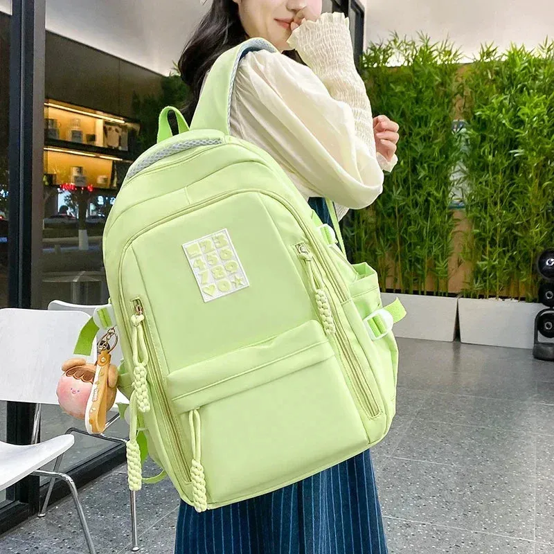 UAKISS  - Nylon Solid Bags for Women 2024New Backpacks Anti-Theft Back Zipper Fashion Backpack Casual Travel Single Shoulder Bags