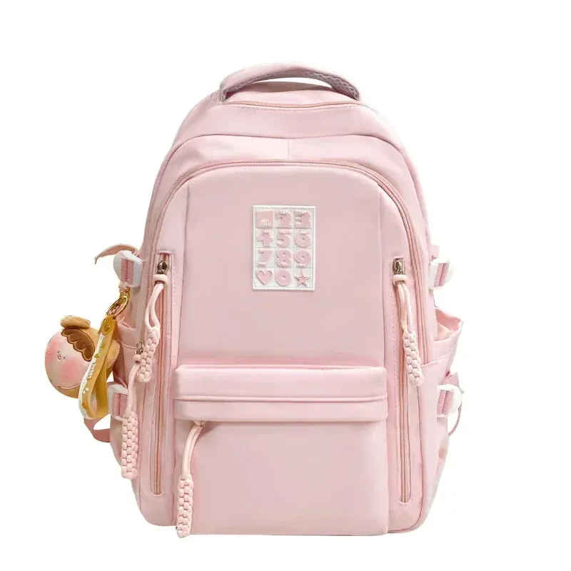 UAKISS  - Nylon Solid Bags for Women 2024New Backpacks Anti-Theft Back Zipper Fashion Backpack Casual Travel Single Shoulder Bags