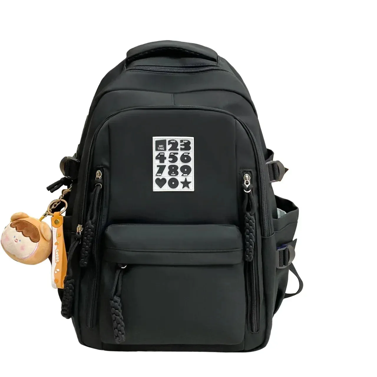 UAKISS  - Nylon Solid Bags for Women 2024New Backpacks Anti-Theft Back Zipper Fashion Backpack Casual Travel Single Shoulder Bags