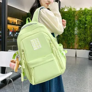 UAKISS  - Nylon Solid Bags for Women 2024New Backpacks Anti-Theft Back Zipper Fashion Backpack Casual Travel Single Shoulder Bags