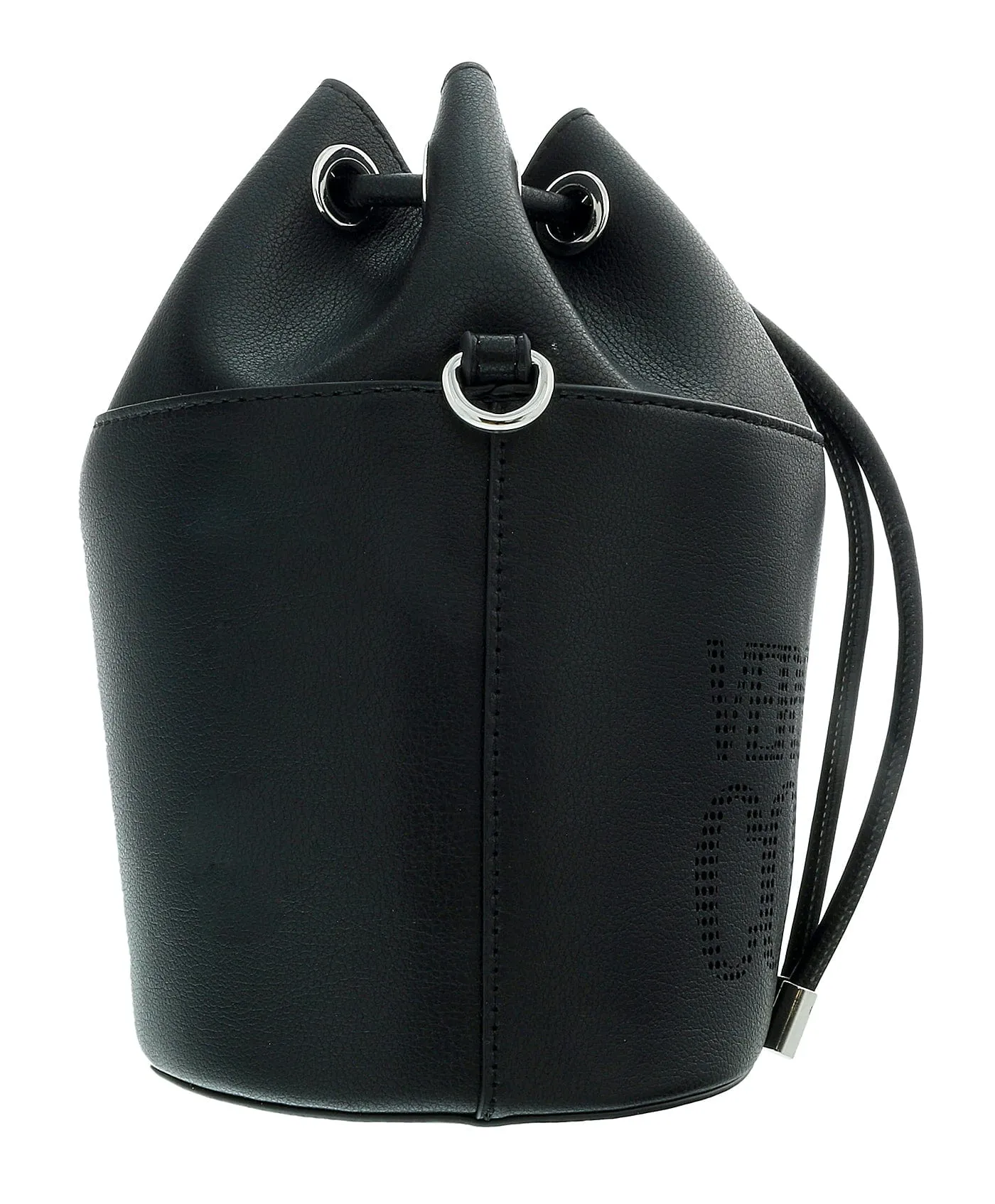 Versace Jeans Couture Black Structured Small Bucket Bag