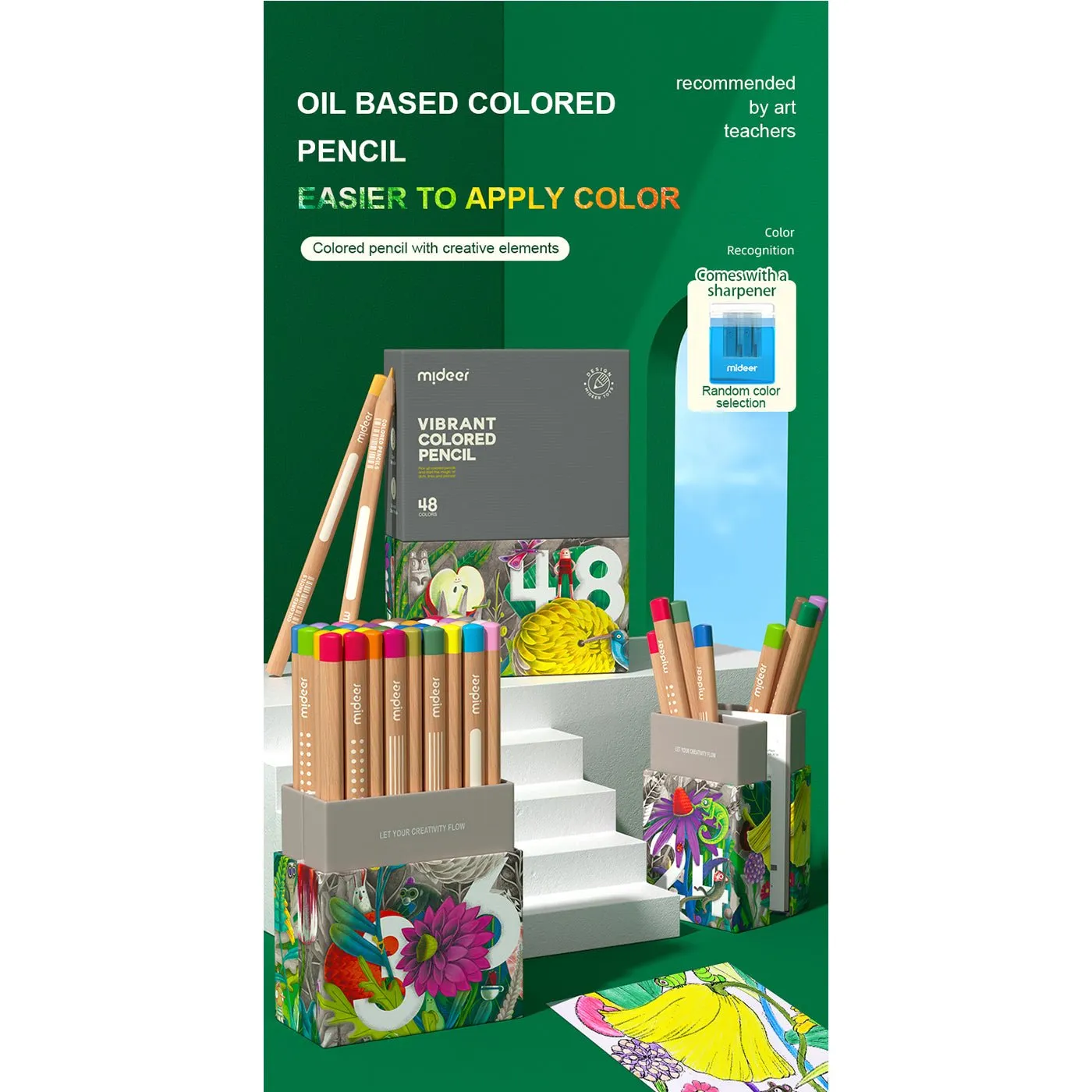 Vibrant Colored Pencil 48 Colors