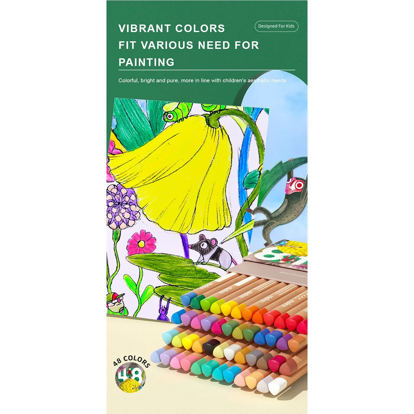 Vibrant Colored Pencil 48 Colors