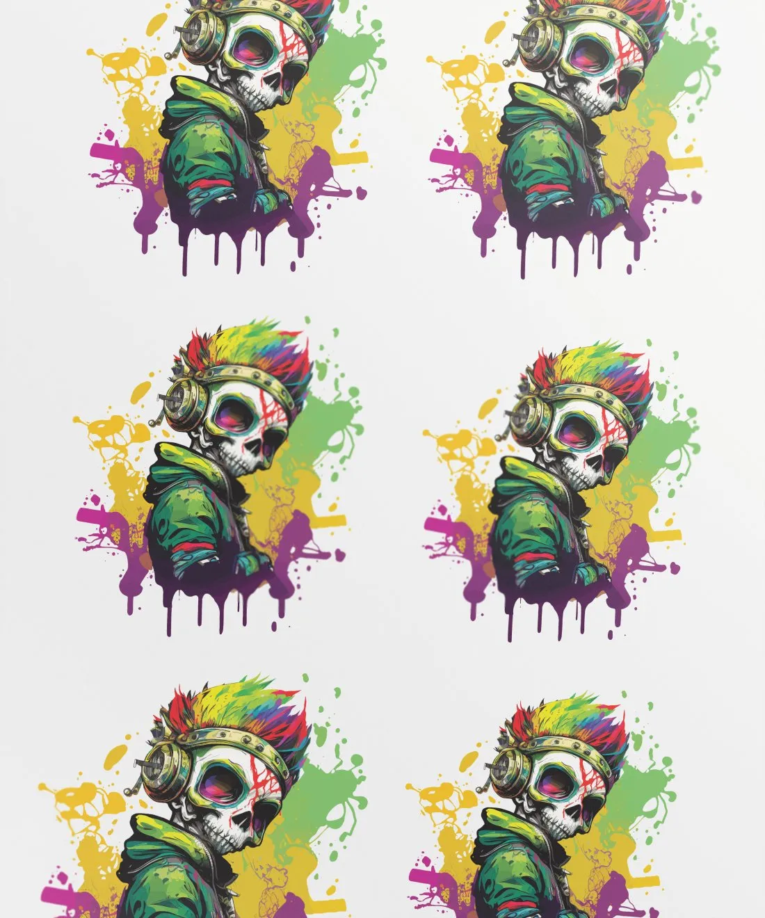 Vibrant Graffiti Skullboy Print