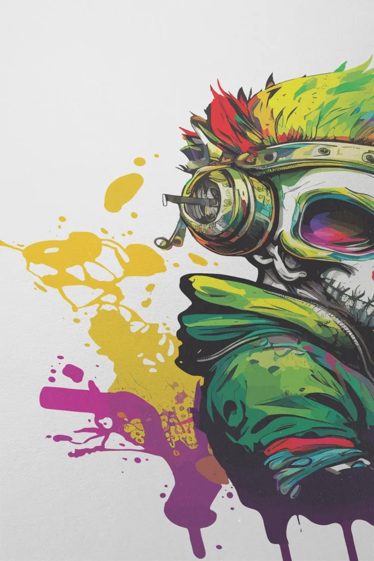 Vibrant Graffiti Skullboy Print