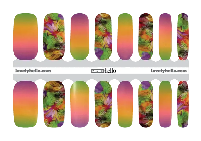 Vibrant Ink Blot Nail Wraps