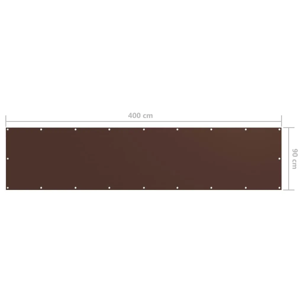 vidaXL Balcony Screen Brown 90x400 cm Oxford Fabric