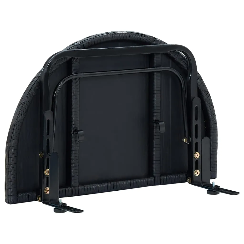 vidaXL Balcony Table 60x60x32 cm Black Poly Rattan