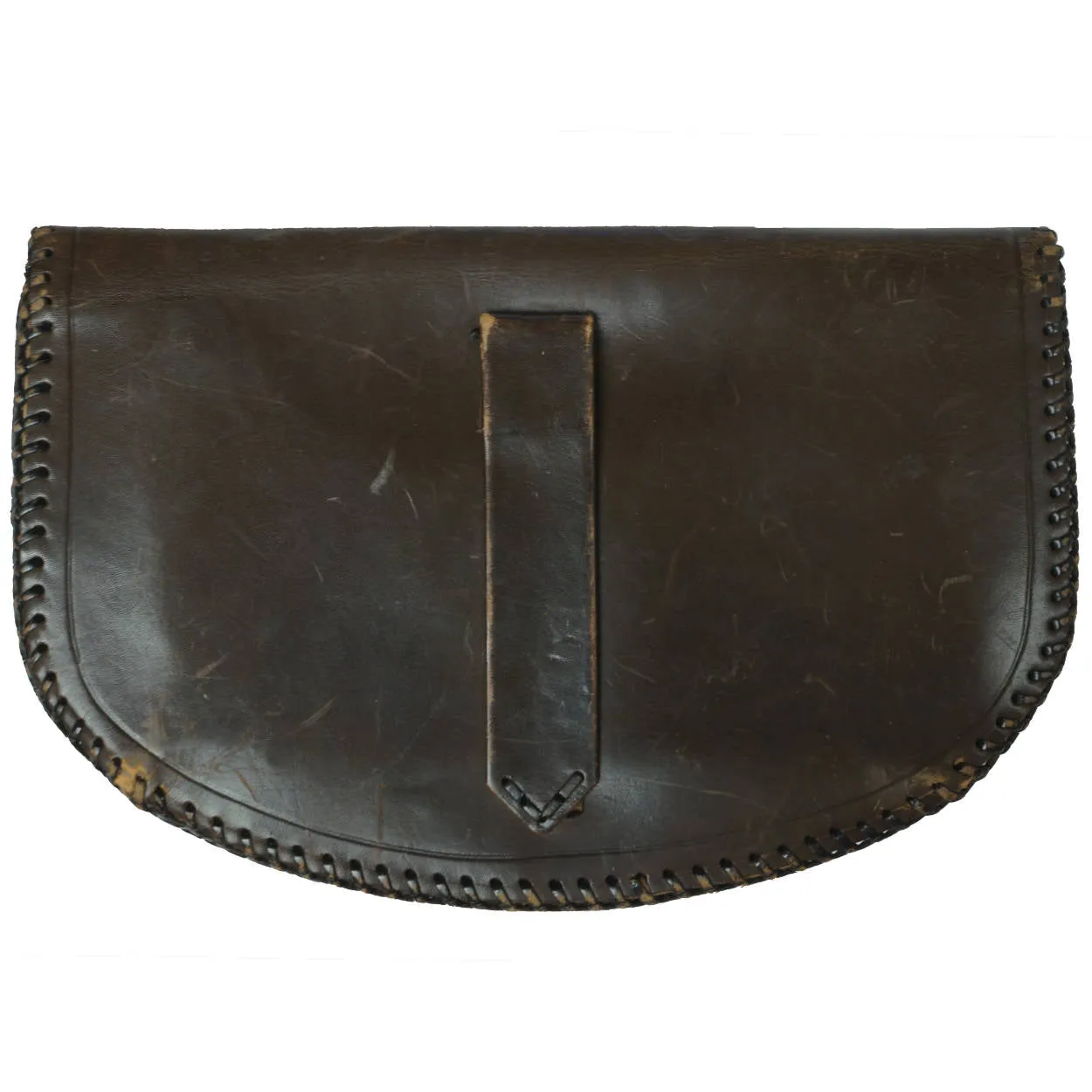 Vintage 1930s Tooled Leather Clutch Purse - Poppy Flowers - Name Anna inside