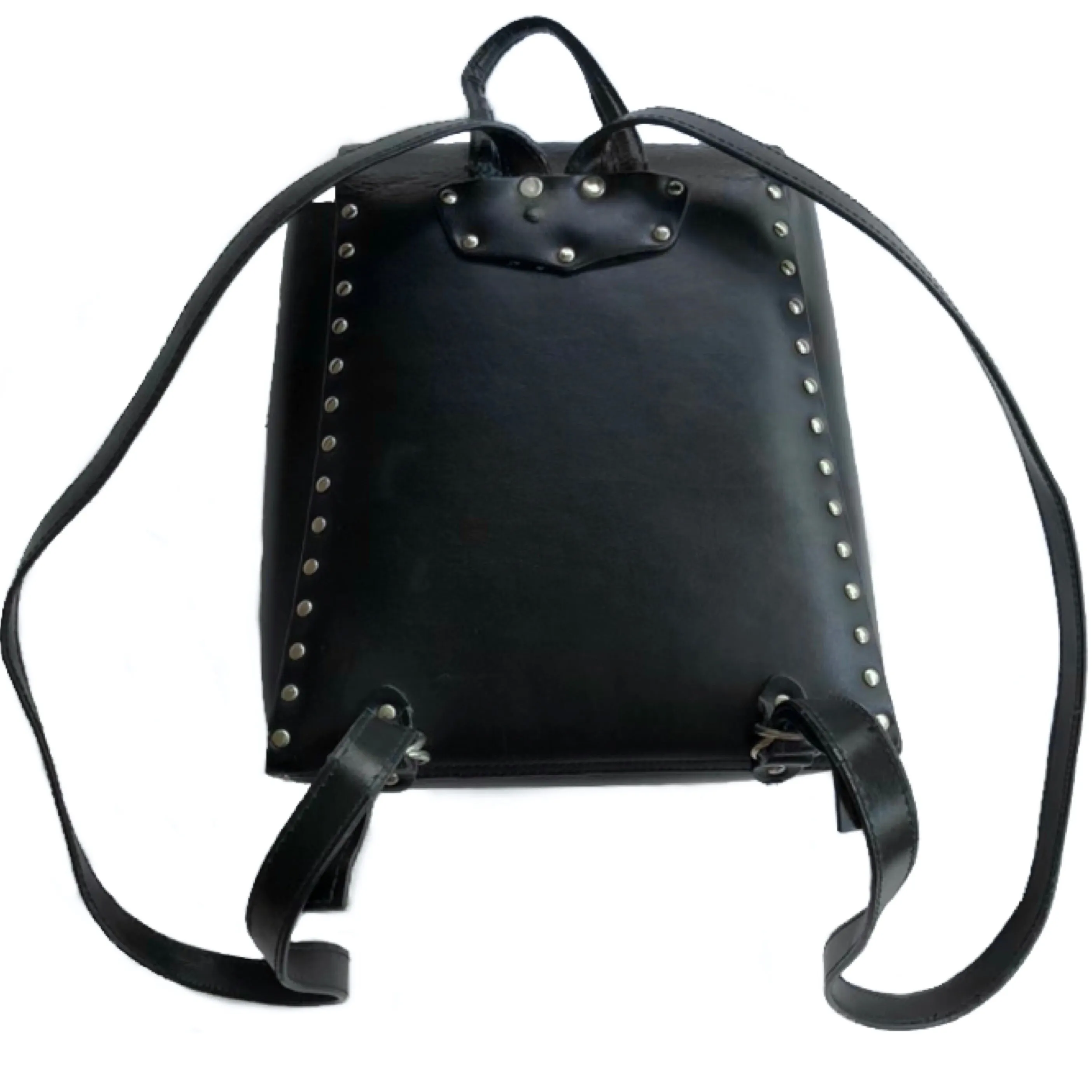 VINTAGE BIKER STUDDED BACKPACK