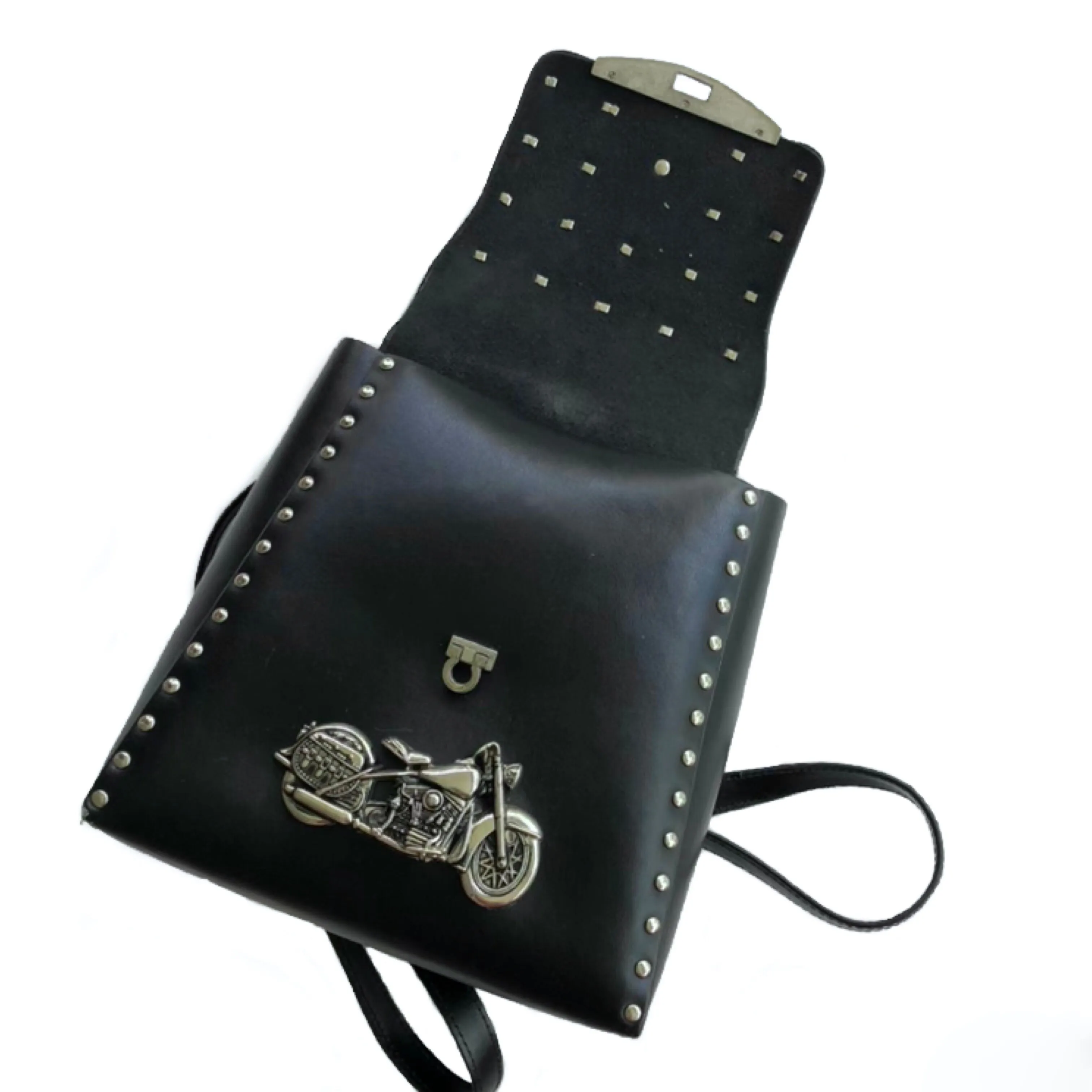 VINTAGE BIKER STUDDED BACKPACK