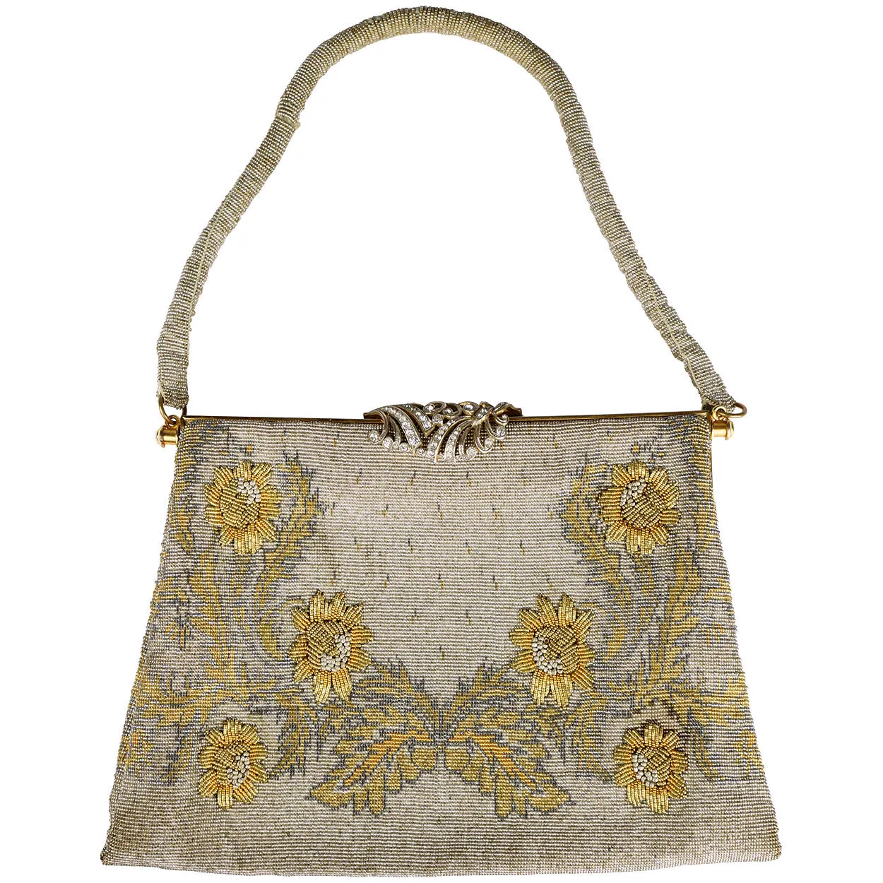 Vintage Evening Purse Micro Steel Beaded Bag Made in France for Holt Renfrew