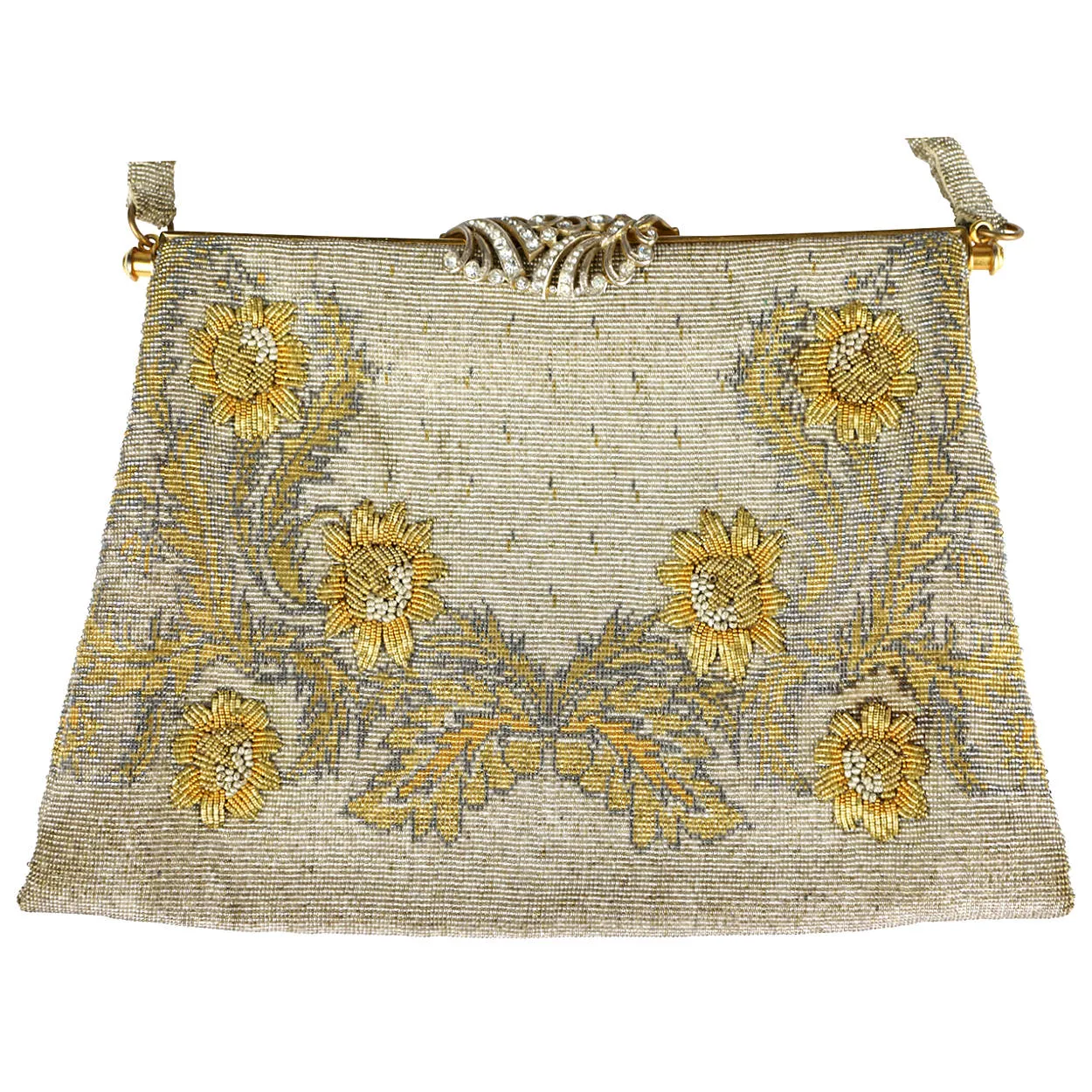 Vintage Evening Purse Micro Steel Beaded Bag Made in France for Holt Renfrew