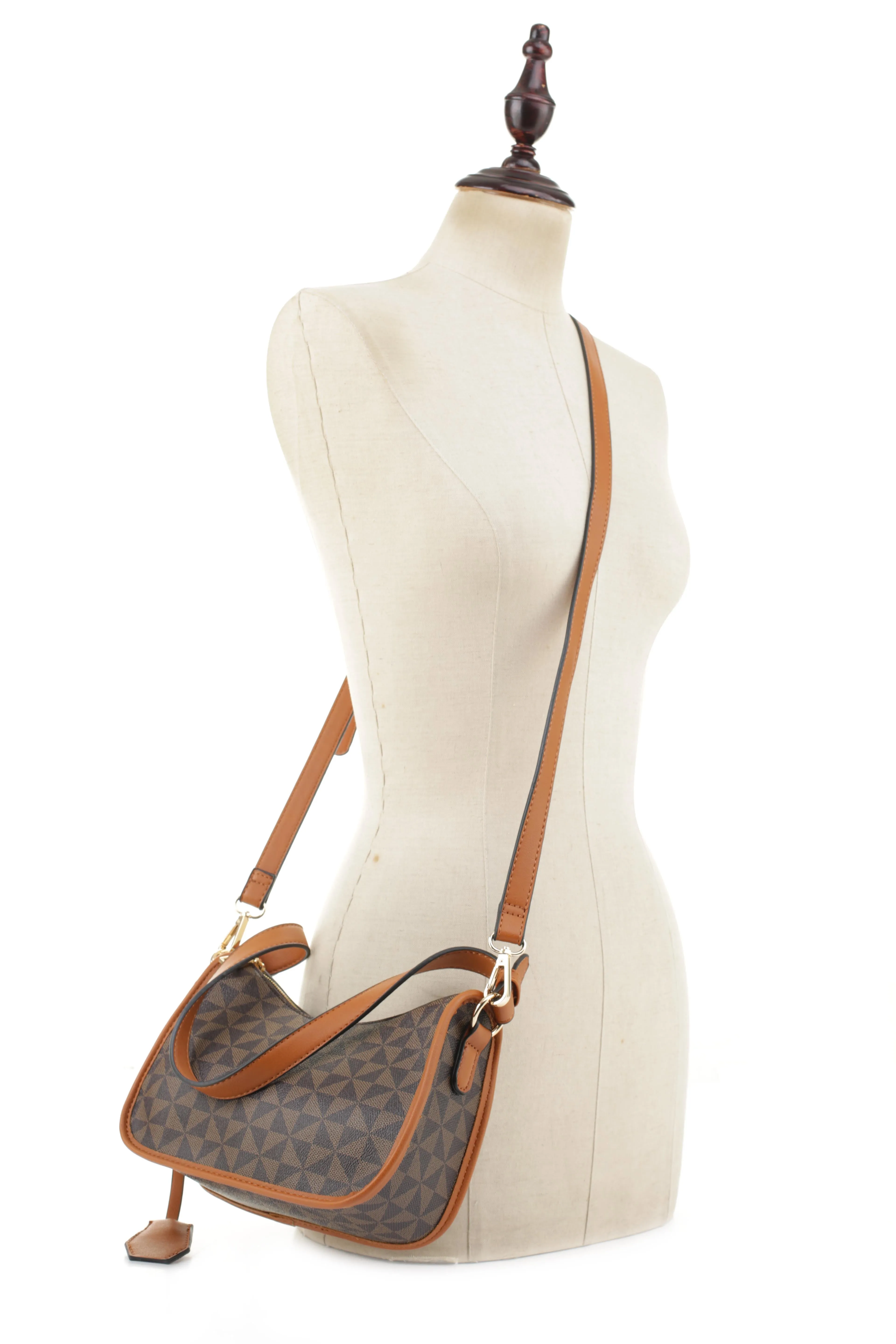 Vivi Geometric Monogrammed Medium Shoulder Set